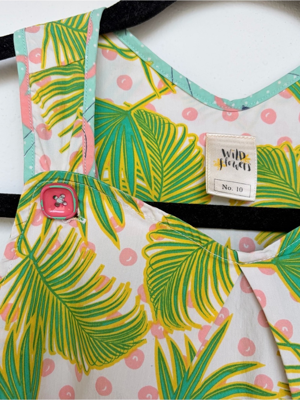 WildFlowers Girls Romper Size 10 Palm Leaf Tropical Print Ruffle Boutique - Picture 5 of 8